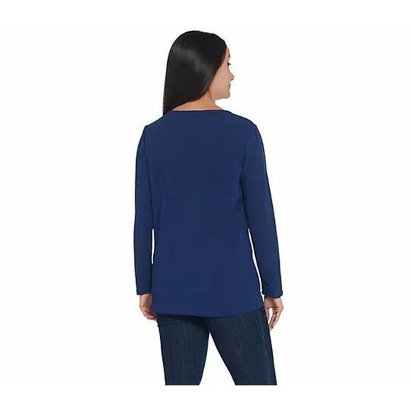 BROOKE SHIELDS NEW $57 Timeless Long Sleeve Knit Top Pomegranate 2X - Picture 3 of 4
